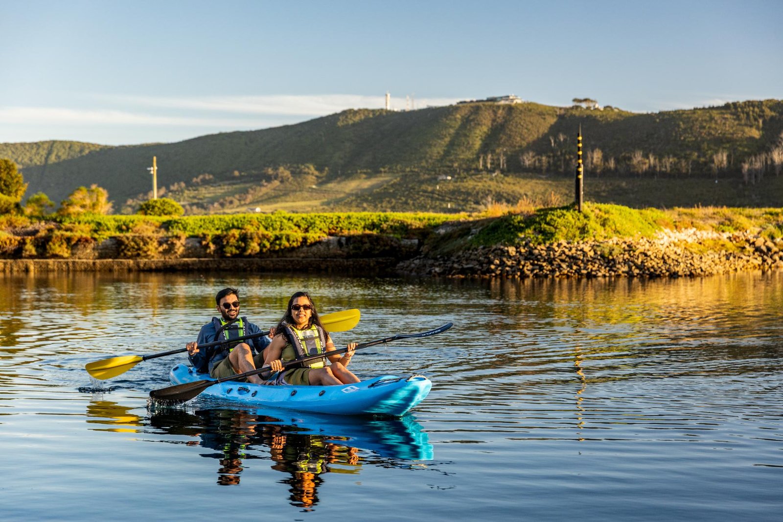 Kayaker paddling through the Thesen Island canals in Knysna